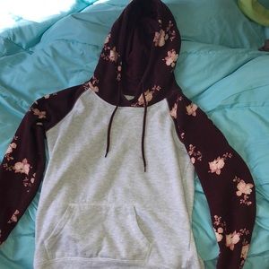 Juniors sweatshirt pink with flowers